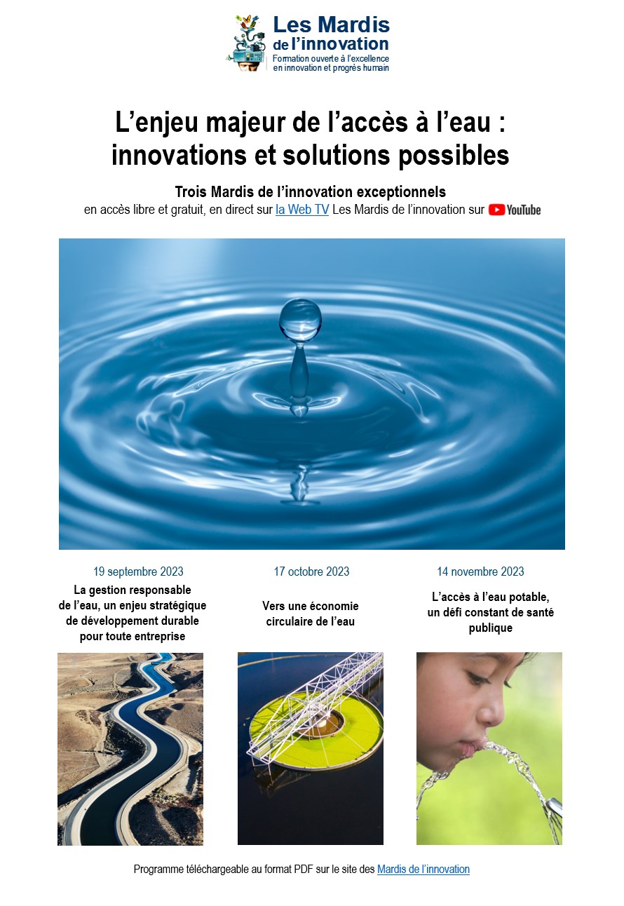 Couverture du programme des Mardis de l'innovation sur l'accès à l'eau